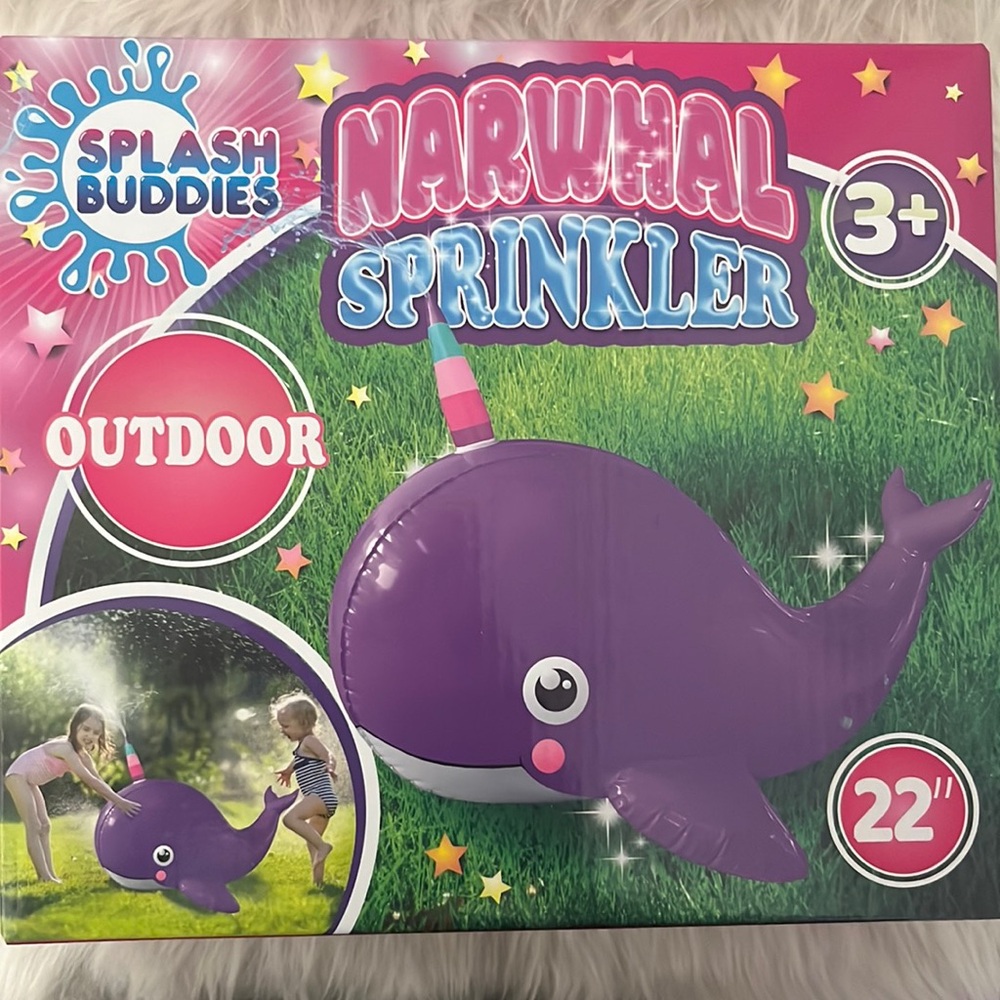NWT narwhal sprinkler outdoor summer fun purple